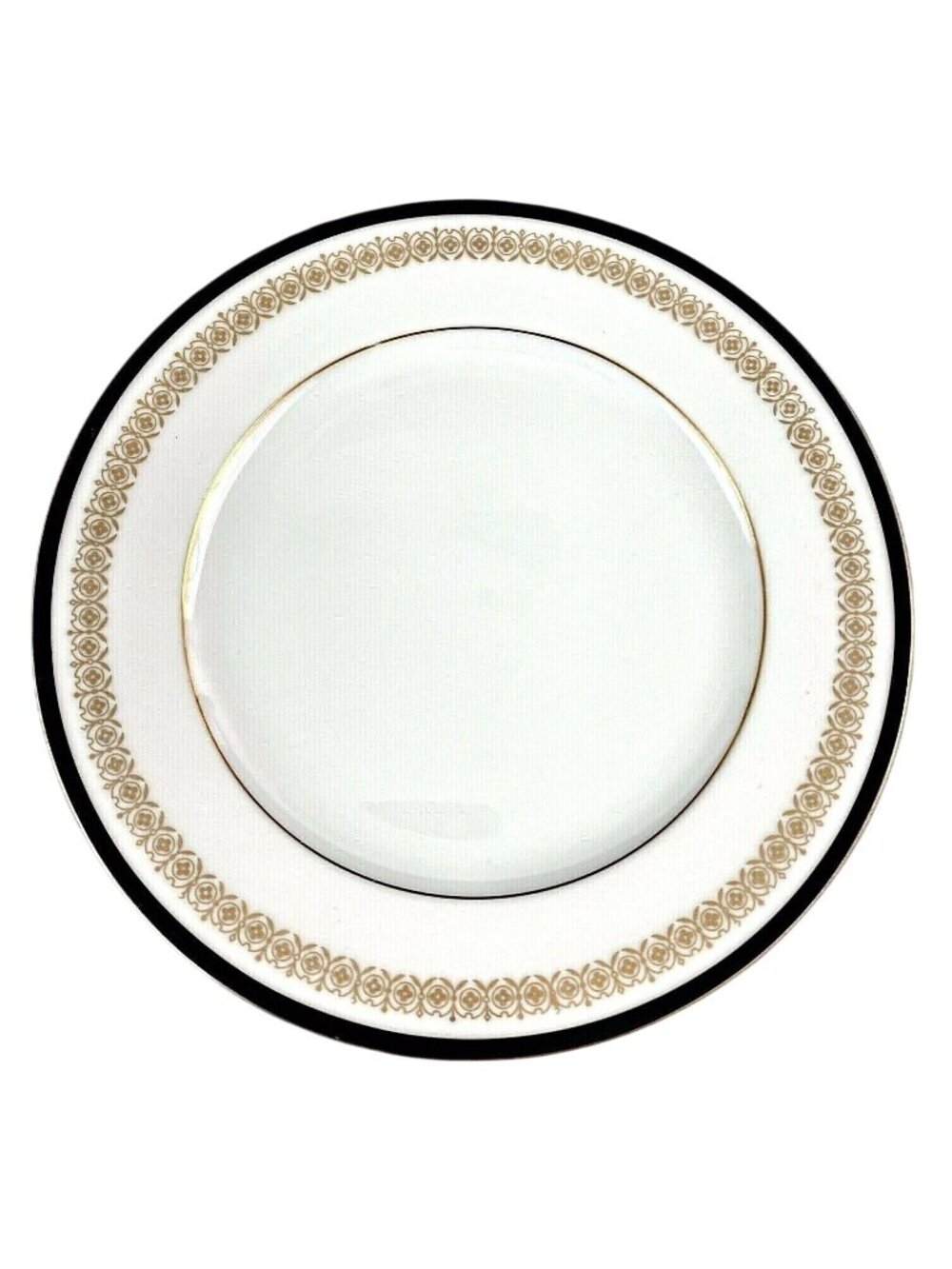 VGT 5 Salad Plates Sone China Kent #2456 Japan Black Band Gold Trim 7.75" MCM
